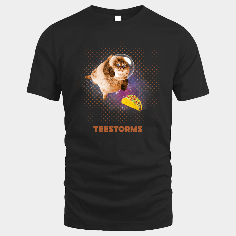Taco Cat In Space Unisex Tshirt - Black
